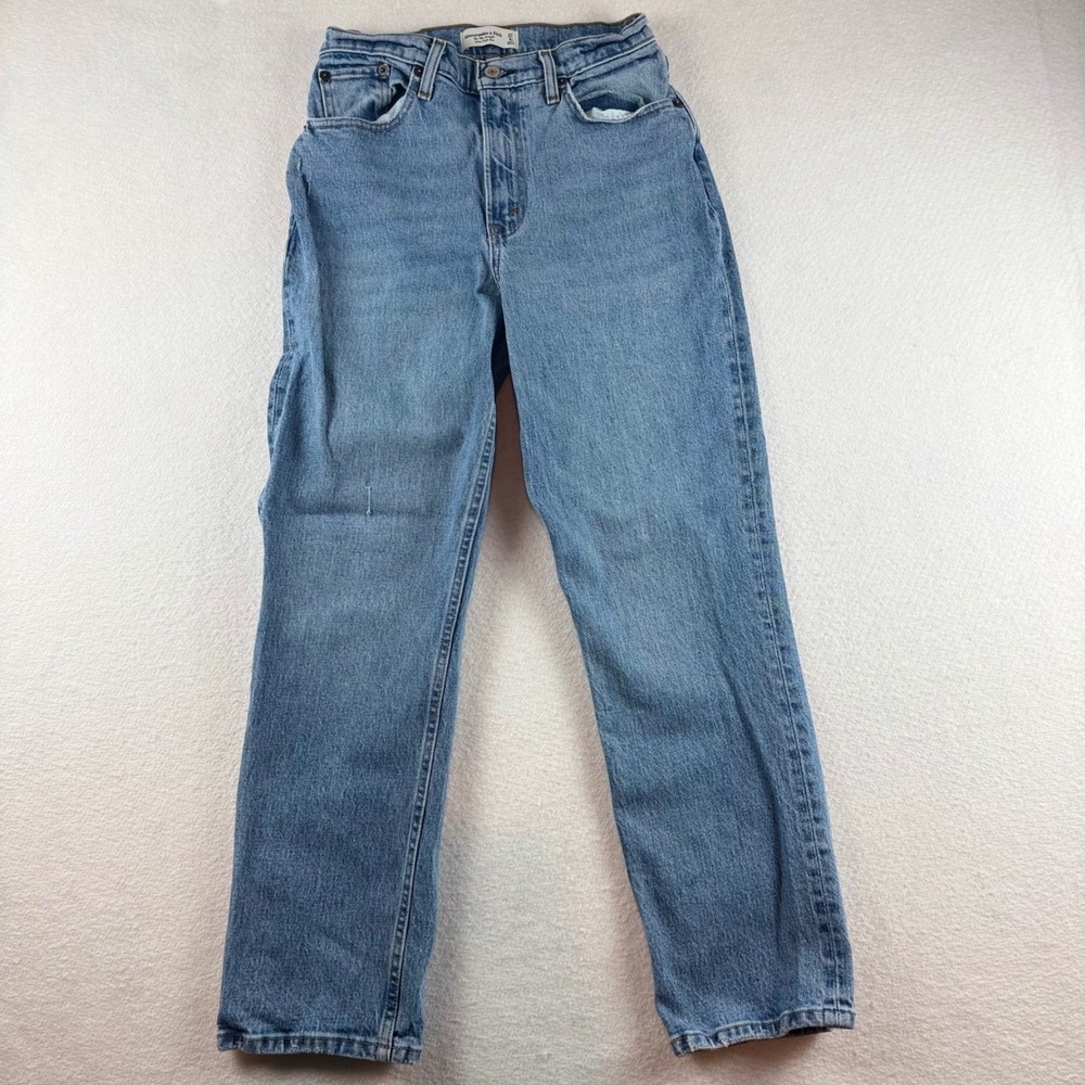 Abercrombie & Fitch 90s Straight Ultra High Rise Curve Love Jeans Blue 27 4s